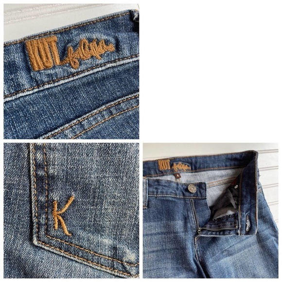 Kut From The Kloth Fray Cuff Cropped Jean Dark Blue Size 4 Catherine Boyfriend - Picture 5 of 9